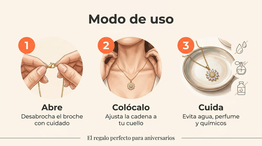Cómo usar y cuidar el collar girasol