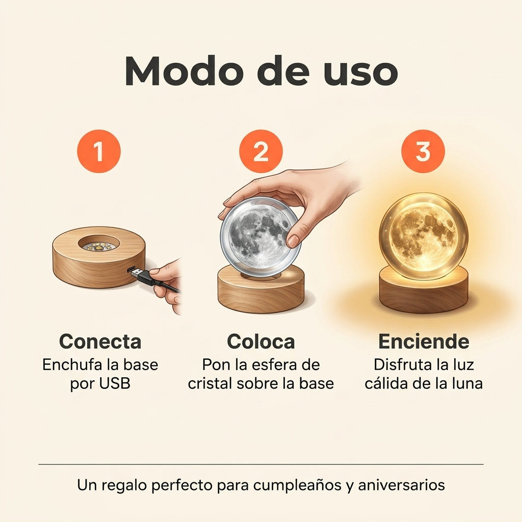 Modo de uso de la lámpara luna