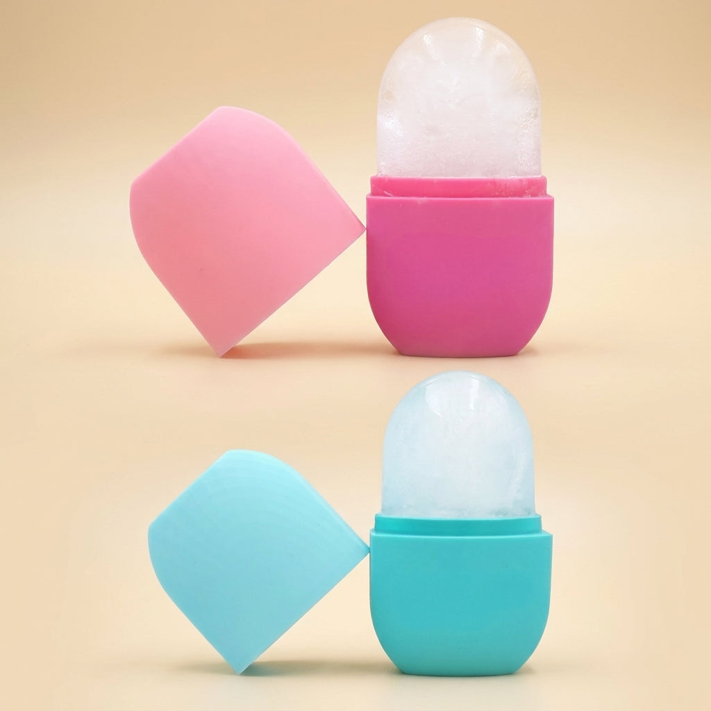 Molde de hielo facial Iceglow rosa y turquesa