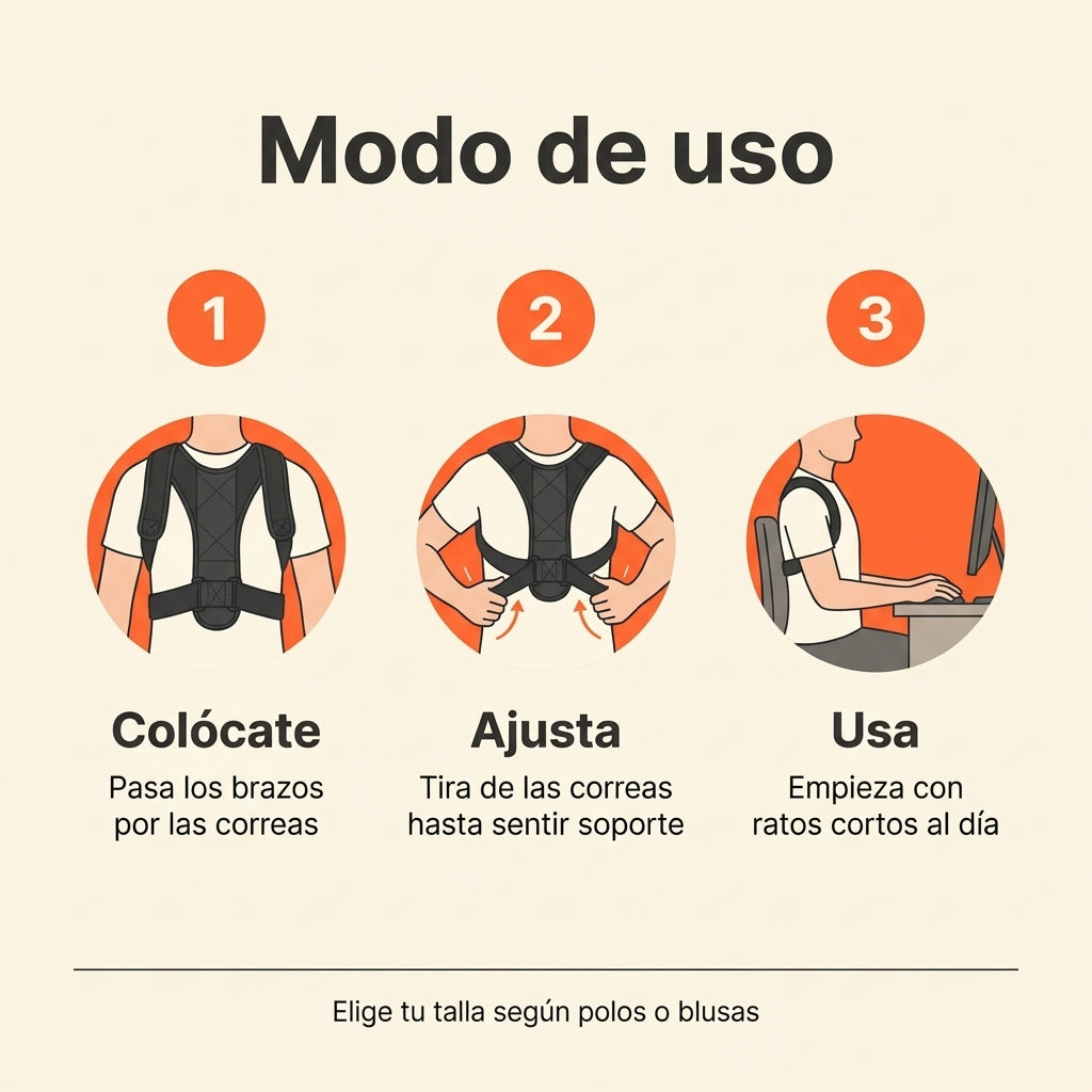 Modo de uso del corrector de postura