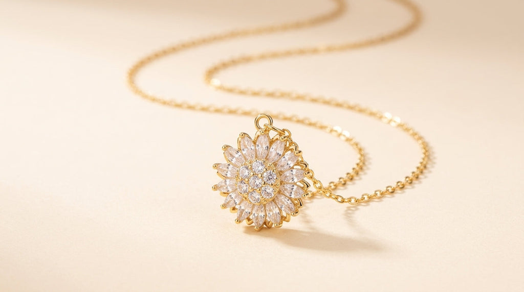Collar girasol con cristales