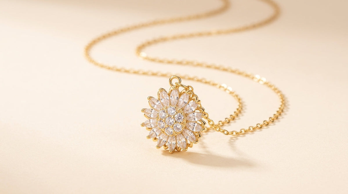 Collar girasol con cristales