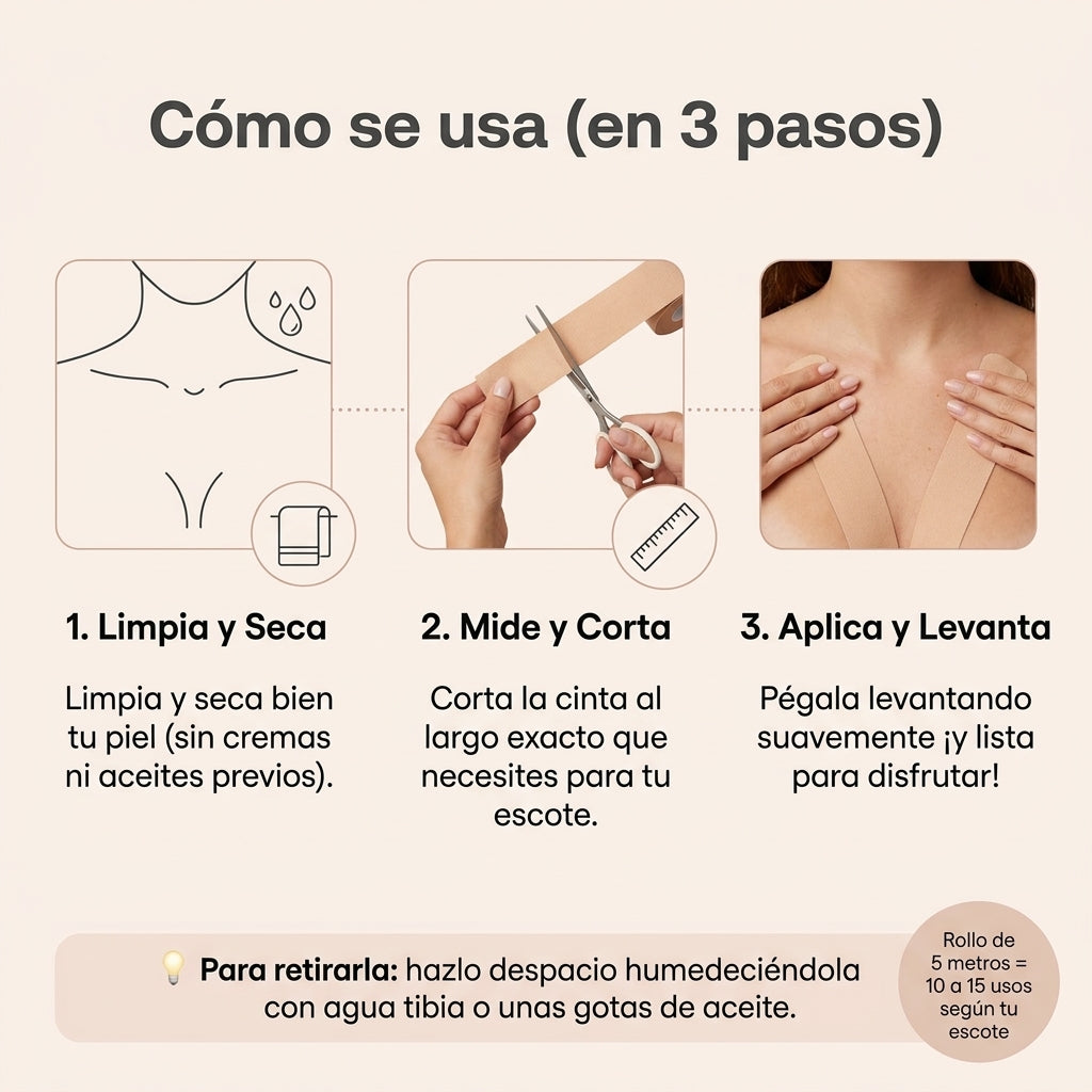 Cómo usar la cinta levanta busto en 3 pasos