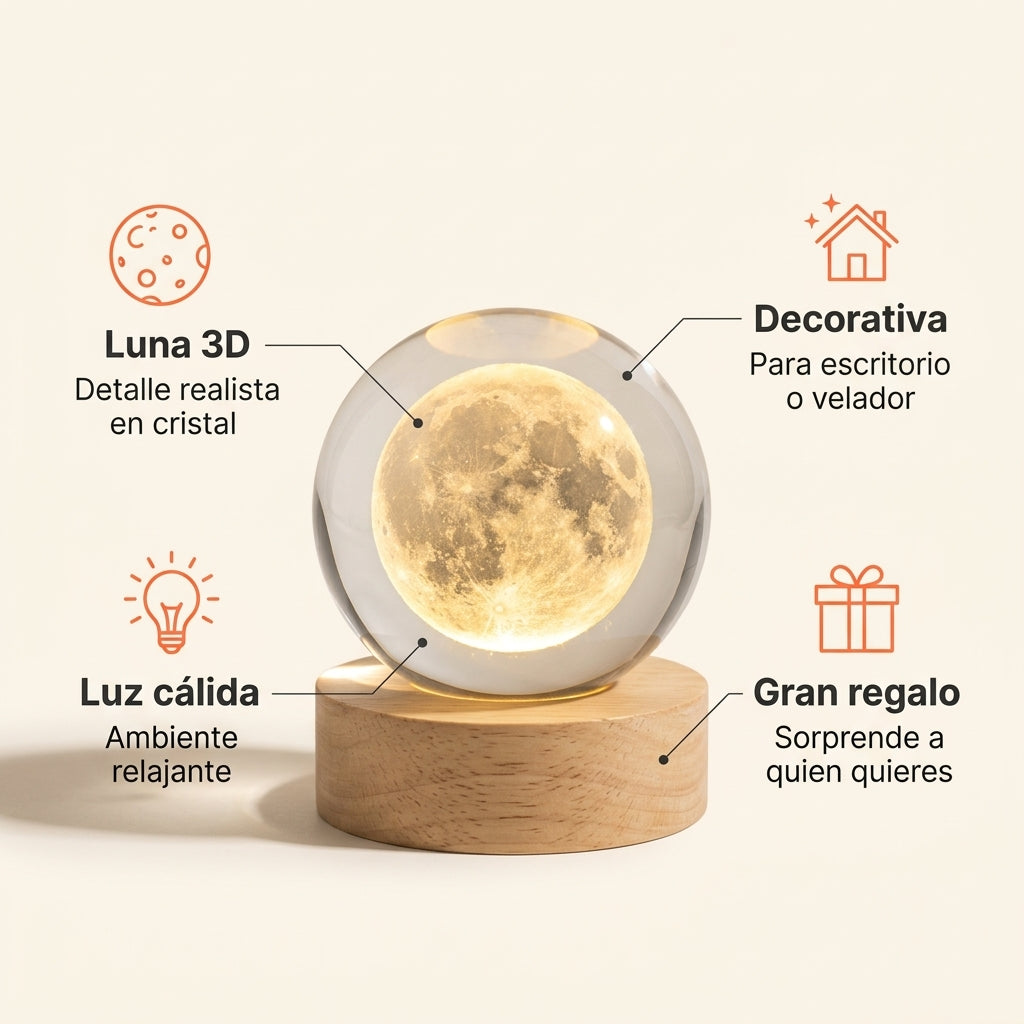 Beneficios de la lámpara luna 3D