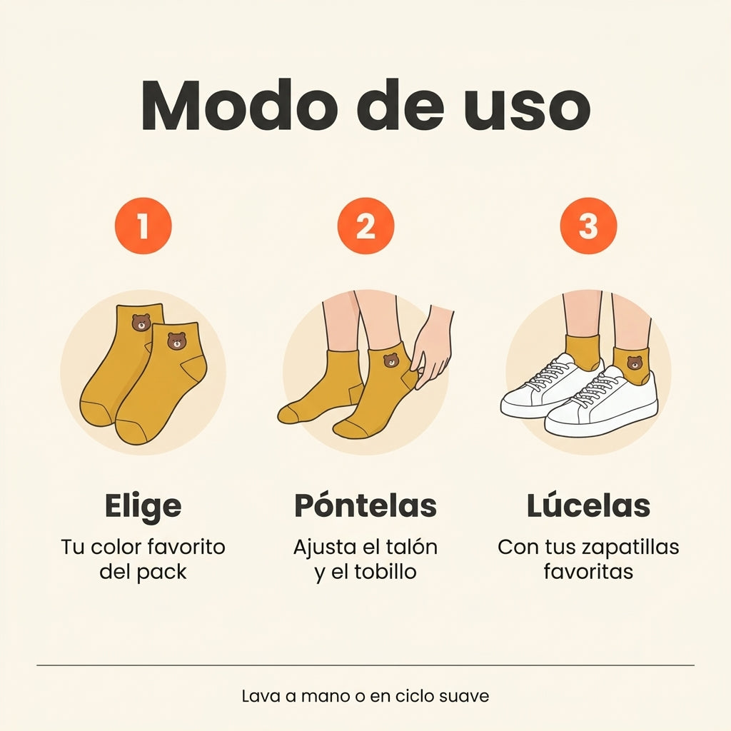 Modo de uso de las medias kawaii