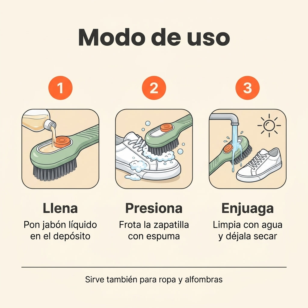 Modo de uso del cepillo para zapatillas